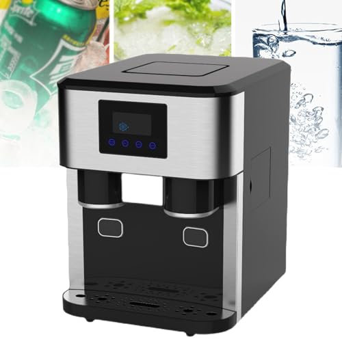 Macchine per il ghiaccio portatili da banco, 16 cubetti pronti in 6 minuti, 18 kg in 24 ore, macchina per il ghiaccio autopulente, 2 misure di cubetti di ghiaccio per casa, cucina, ufficio, bar