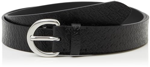 Calvin Klein Jeans Cinture da donna Classic Buckle AOP 30MM LV04K7019G, nero (nero/peltro), 80, Nero (nero/peltro), 80 cm