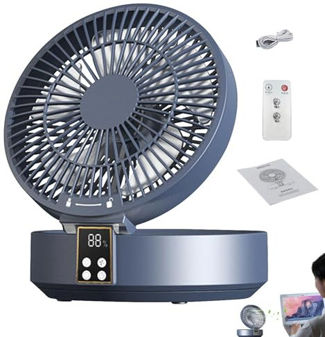 Portable Air Circulator, Rechargeable Battery Operated Desk Fan,Compact Table Fan for Efficient Cooling - Remote Controlled Efficient Air Circulator for Home Offices