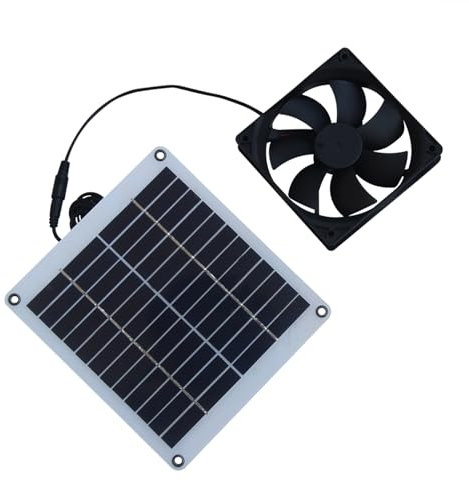 GAOSHA Ventilador de panel solar de gran tamaño para ventanas de ventilación compacto para pequeñas habitaciones de pollos, invernaderos, cobertizos y habitaciones de mascotas