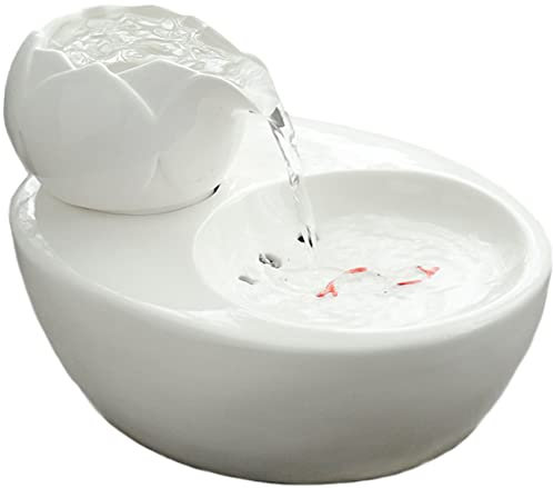 Fuente de agua de cerámica para gatos, dispensador de agua ultra silencioso para gatos, fuente de agua automática de oxígeno circulante, fuente de cerámica fácil de limpiar