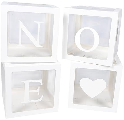 HEMOTON 4pièces Boîtes à Ballons Pour Lettres Et Cœurs Décorations Pour Shower Lot De Boîtes