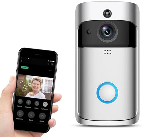 Video Intercom Wireless Doorbell, Ring Battery Doorbell, Ring Camera Doorbells, Live View with Two-Way Talk and Motion Detection & Alerts