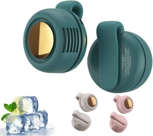 Ziswin Kleiner Clip Ventilator ohne Flügel, Tragbarer & Lautloser Mini Ventilator mit 3 Geschwindigkeiten, Gürtelclip für Hemd oder Hose, Persönliche Kühlung für Zuhause/Büro/Reisen (Grün)