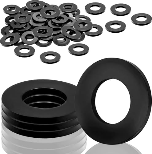 100 Piezas Arandelas Planas M6 Arandelas De Acero Inoxidable, Juego De Arandelas Negras, Arandelas De Carrocería para Tornillos & Tuercas & Varillas Roscadas