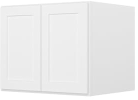 Furinno Shaker Wall Refrigerator Kitchen Cabinet, with 2 Doors, Ready to Assemble, 24 D x 30 W x 24 H, White