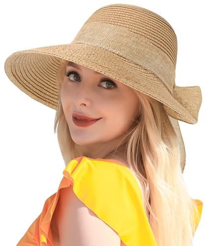 Beach Hats for Women, Straw Hat for Women UPF 50+ UV Sun Protection Sun Hat