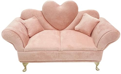 Samt-Schmuckkästchen|Puppenhausmöbel, süße Puppencouch-Schmuckschatulle, weicher Samt, Miniatur-Puppenhauszubehör im Maßstab 1:6 für Mädchen und Frauen