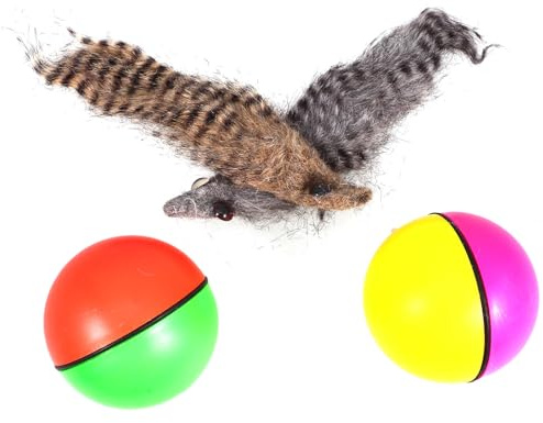 VALICLUD Elektrisches Hundespielzeug Ball Elektrisch Rollender Ball aus Kunststoff 2 Stück für Hund und Katze Interaktives Spielzeug für Freizeit Zufällige Farbe