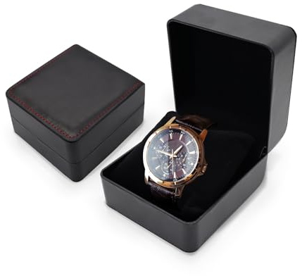 AfitLulu Scatola per orologi Singola Scatola di conservazione degli orologi con cuscinetti rimovibili per donne e uomini, cofanetto in PU per la conservazione di orologi da polso, smartwatch