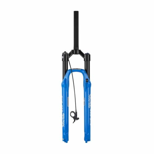 LHHL Forcella Ammortizzata Ad Aria MTB 27.5/29 Pollici 1-1/8 Tubo Diritto Freno A Disco 120mm Viaggio Controllo A Una Spalla Forcella Pneumatica 9mm QR Blocco Manuale/remoto(Remote,27.5 Blue)