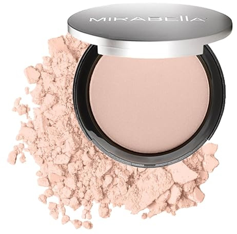 MIRABELLA - Pure Press Foundation, HD-Finish Pressed Powder, Buildable Mineral Pressed Powder Compact with Nourishing Jojoba, Age-Defying Makeup for All Skin Types, Original Fair I