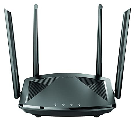 D-Link DIR-X1550 Router EXO AX1500 Wi-Fi 6 Mesh con porta WAN e 4 porte LAN, MU-MIMO, gestione della banda SmartConnect. Si integra con Amazon Alexa e Gooogle Assistant.