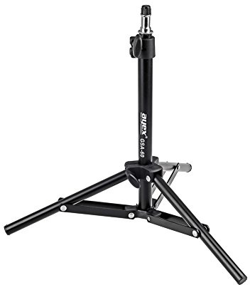 ayex kompaktes leichtes Lampenstativ Stufenlos einstellbar von 34 bis 70cm mit 5/8 Spigot Anschluss und 1/4 Standardgewinde mit Schutzkappe Lichtstativ dreibeinig GSA-60