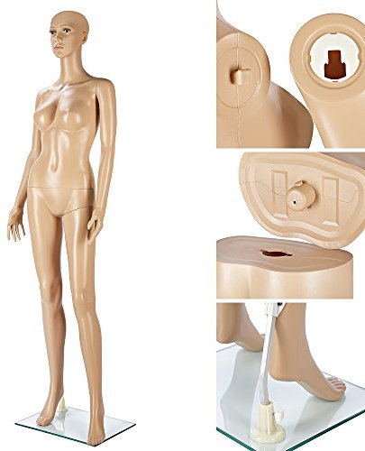 Melko Schaufensterpuppe | drehbare und bewegliche Puppe | Schaufensterfigur Schneiderpuppe lebensgroß Mannequin Kleiderpuppe Aufstellungsfiguren Manichino Modepuppe - Damen