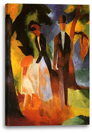Printed Paintings Leinwand (40x60cm): August Macke - Leute am blauen See