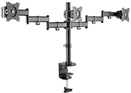 HALTERUNGSPROFI Triple 3 Fach Tischhalterung für LED/LCD Monitore bis 27 Zoll VESA 75x75 100x100 OFFICE-136
