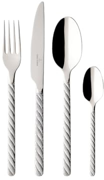 Villeroy und Boch - Montauk Tafelbesteck für bis zu 6 Personen, 24 tlg. Besteckset für große Feiern, Edelstahl, spülmaschinenfest