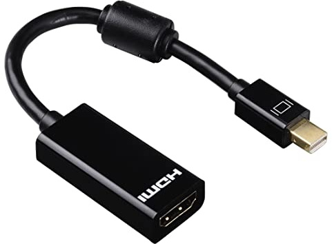 Hama 00133489 Adapterkabel Mini DisplayPort HDMI schwarz - Adapter für Kabel (Mini DisplayPort, HDMI, Male Connector/Buchse Connector, Schwarz)