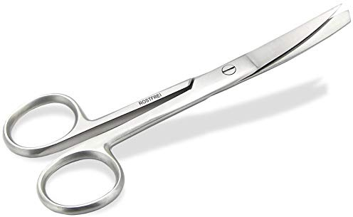 Bastelschere Papierschere Universalschere Mehrzweckschere gebogen 14,5 cm | Schere mit spitzer abgerundeter Schnittfläche für Basteln, Haushalt und Büro