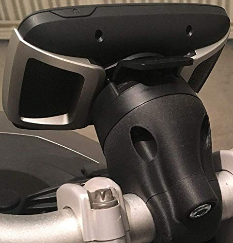 Sconosciuto GPS Halterung für TomTom Rider 400-410-450-500-550, 28-33 mm Lenker, Schwarz, Wasserfest, L-Form, Drehbar, Kunststoff, Motorrad, 1.8E+2 Gramm, Made in Italy, 1 Jahr Garantie