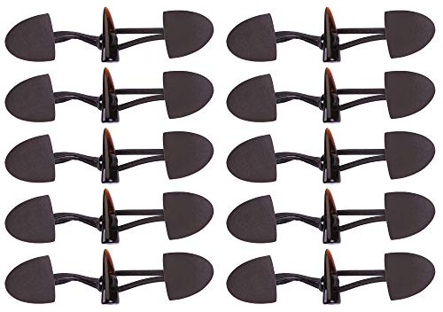 POFET 10 Sätze Horn PU Leder Kippknopfverschlüsse für Mantel Jacke Duffle DIY Handmade Craft - Brown, Kleidungsersatzbutton Harz-Knopf Nähtaste,16x4cm