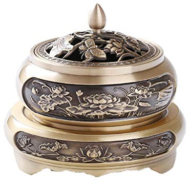Messing Räucherstäbchenhalter Brenner Ziehprozess Moskito Spulenhalter Kreative Dekoration Räuchergefäß Passend for Gewinde Räucherwerk, Dish Weihrauch Turm Weihrauch, Räucherstäbchen