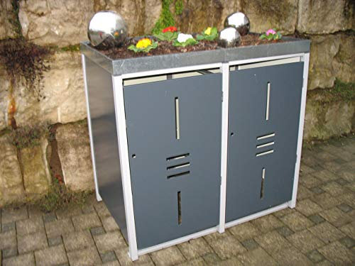 foliert Kippfunktion Mülltonnenverkleidung XL Metall