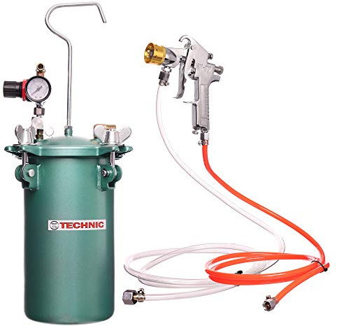TC TECHNIC Pistolet à Peinture 4,5 L Réservoir de Peinture Récipient sous Pression Pistolet pulvérisateur 2,5 mm buse