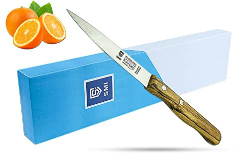 SMI - Spelucchino Solingen Coltello Verdure Professionale Coltello Frutta Multiuso - Manico in legno d'ulivo - Made in Germany