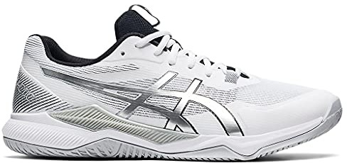 ASICS Men's Gel-Tactic Indoor Sport Shoes, 13, White/Pure Silver