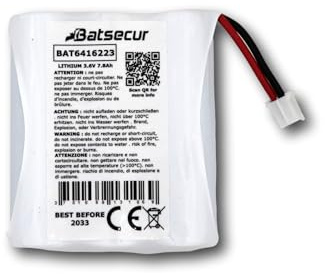 BATSÉCUR - Pile Alarme BAT6416223 Compatible 6416223, BP CLT 8000 Tyxal+, Bat CLT 8000 TYXAL+, WILPA2369B pour CLT 8000 TYXAL+ Delta Dore - 3.6V 7.8Ah Li-SOCl2