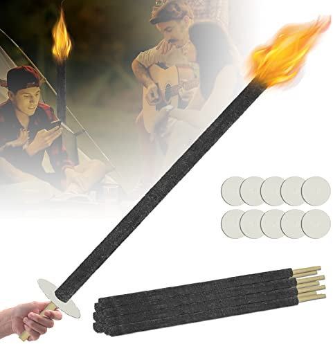 LARS360 Torce per esterni, a forma di torce di cera, tempo di combustione, 90 minuti, torcia da giardino con manico extra lungo, lanterna da giardino (10 pezzi)