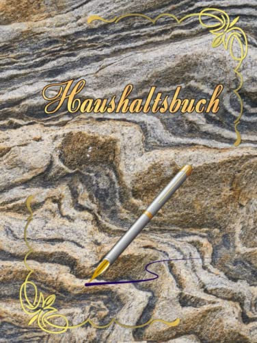 Haushaltsbuch Haushaltsplaner Kassenbuch Budget Planer Kontoübersicht DIN A4 mit Tabellen zum eintragen ausfüllen ankreuzen Übersicht Einnahmen ... Seiten Ausgabenbuch Geschenkidee Marmor 03