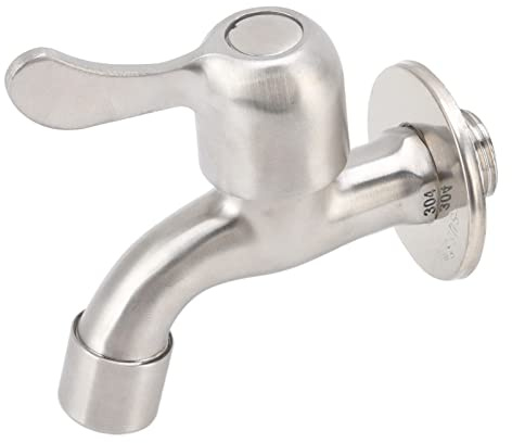 Edelstahl Wandmontierter Kaltwasserhahn Waschmaschine Wannenhahn Wasserhahn mit Sprudler und Wasserventil Hausgartenzubehör
