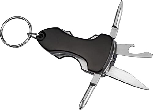 Multitool / mit LED und Schlüsselanhänger / Taschenmesser / Farbe: schwarz
