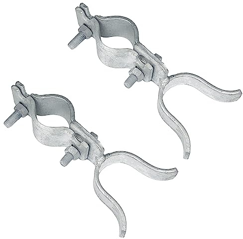[Pack of 2] 1-3/8 x 1-3/8 Gate Fork Latch, Galvanized Fence Latch Lock, Chain Link Fence Gate Latch with Padlock Hole, Bolts & Nuts Included