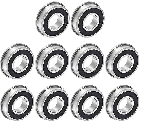 QUARKZMAN 10 Stück FR8-2RS Flanschkugellager 1/2 x 1-1/8 x 5/16 Doppelsiegel Chrom Stahl Flansch Lager für DIY, Werkzeugmaschinen, 3D Drucker
