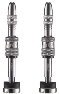 e*thirteen Quick Fill Presta Tubeless Valves - Tool-Free Removal, 3.5mm Port, Multiple Lengths & Colors Available MTB Tubeless Tire Sealant System (Sterling Silver, 23-31mm)