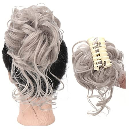 Chignon désordonné cheveux bouclés en désordre chignon cheveux chouchous extension 1 pièces postiches synthétiques bouclés ondulés pince à griffes dans le plat pince à cheveux chignon chignon pou