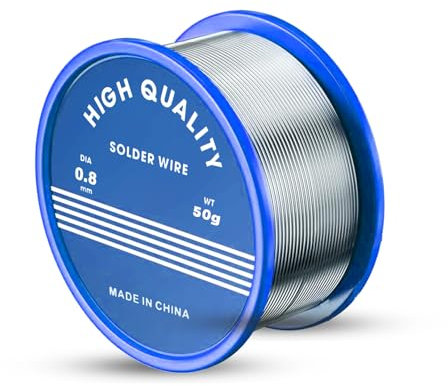 Lötzinn mit Flussmitte,Lötdraht Umweltschutz,Solder Flux Unterer Schmelzpunkt,Professionelle Silberdraht Lötzinn 0.8mm,Zum Haushaltsgeräte und andere elektronische Geräte.(50g)