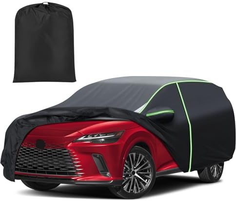 Mixsuper Liner Car Cover for Lexus RX 1999-2025 (RX330 RX350 RX400H RX450H RX500H), Waterproof Car Cover Accessories for SUV with Zipper Door, Windproof Straps, Reflective Strips, Anti-UV, All Weather