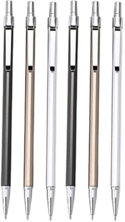 DAYnagh 6 PCS Porte-Mines Mécanique Métal, Crayon Mécanique Automatique 0,5 mm, Porte Mine pour l'écriture Artistique, le Dessin, le Croquis (couleur aléatoire)