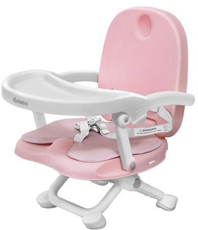 UBRAVOO Baby-Sitzerhöhung für den Esstisch mit abnehmbarem Tablett und Kissen, tragbarer 3-in-1-Sitzerhöhungsstuhl für Kleinkinder, 4-fach höhenverstellbarer Reisehochstuhl für Babys und Kleinkinder