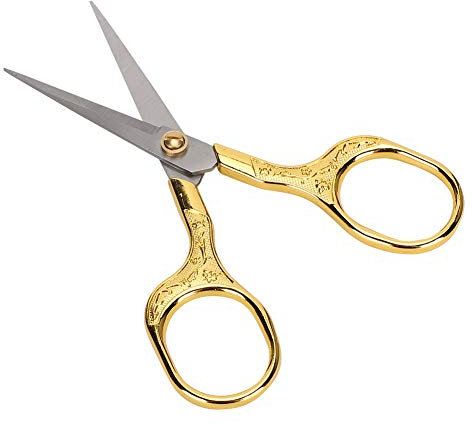 Vintage-Stickschere mit Pflaumenblütenmuster – Retro-Schere Zum Nähen und Basteln in Gold, Silber, Antikem Messing und Mehrfarbig – für Handgefertigte Projekte (GOLD)