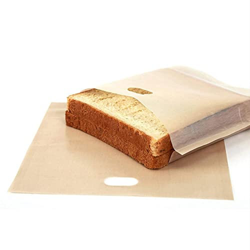VOLWCO 50 Pack Toaster Bags Reusable for Grilled Cheese Sandwiches, Non Stick Toaster Sleeves for Sandwiches, Pastries, Pizza Slices, Chicken Nuggets - Heat Resistant Egg Pouch Toaster(20x22cm)