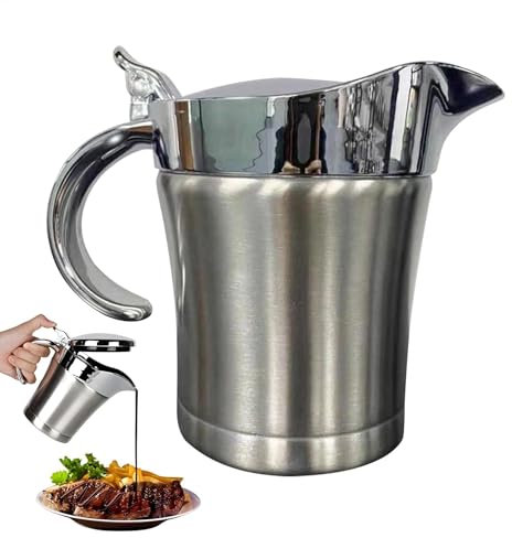 Gravy Dish, Stainless Steel Sauce Bowl, Lidded Sauce Pot, Double Layer Insulated Cream Pitcher, Gravy Boat for Dining, Sauce Pot for Kitchen, Stainless Steel Gravy Boat, Insulated Sauce Bowl, Cream