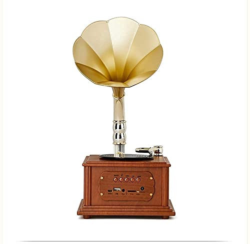 Phonograph Record Player, Radio Function Resin Process Romantic Music Boxes Can Also Be Well Placed
