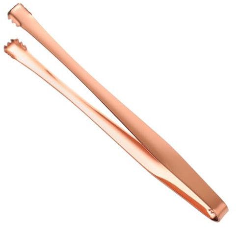 BYYLECL 15cm Ice Tongs Sugar Tongs, Stainless Steel Anti Slip Ice Clip Ice Sugars Cubes Tweezers, Kitchen Appetizers Serving Food Tong for Wedding Party Coffee Bar Rose Gold