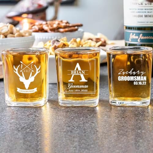 MINXLTD Vaso De Chupito Personalizado De 2/4/6 Piezas, Vaso De Chupito Personalizado, Regalo De Despedida De Soltera Grabado, Vasos Personalizados, Regalos De Vaso De Chupito, Bar En Casa(4pcs)